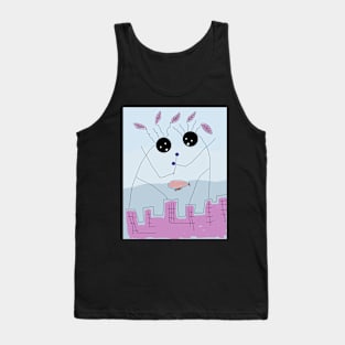 Kids Standing on Buildings Stick Figure Tank Top